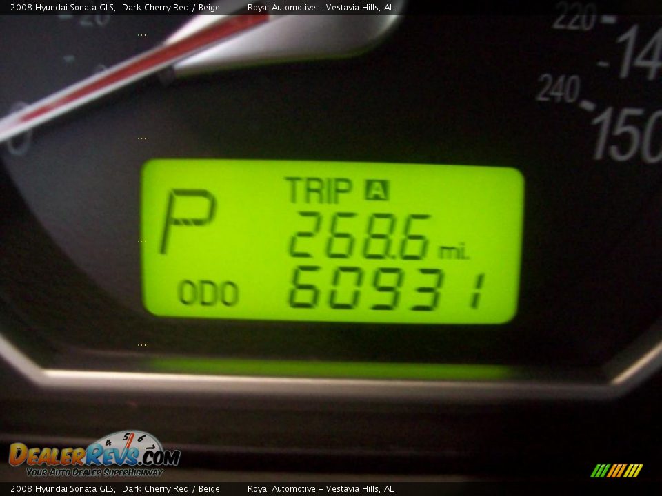 2008 Hyundai Sonata GLS Dark Cherry Red / Beige Photo #15