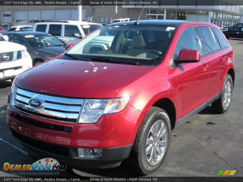 2007 Ford Edge SEL AWD Redfire Metallic / Camel Photo #1