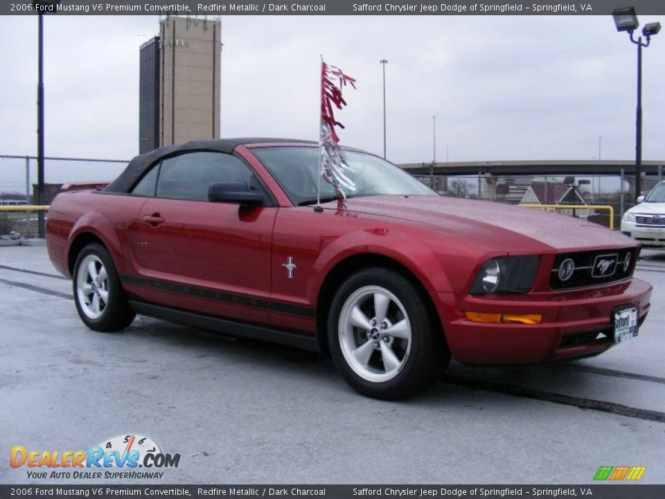 2006 Ford Mustang V6 Premium Convertible Redfire Metallic / Dark Charcoal Photo #6