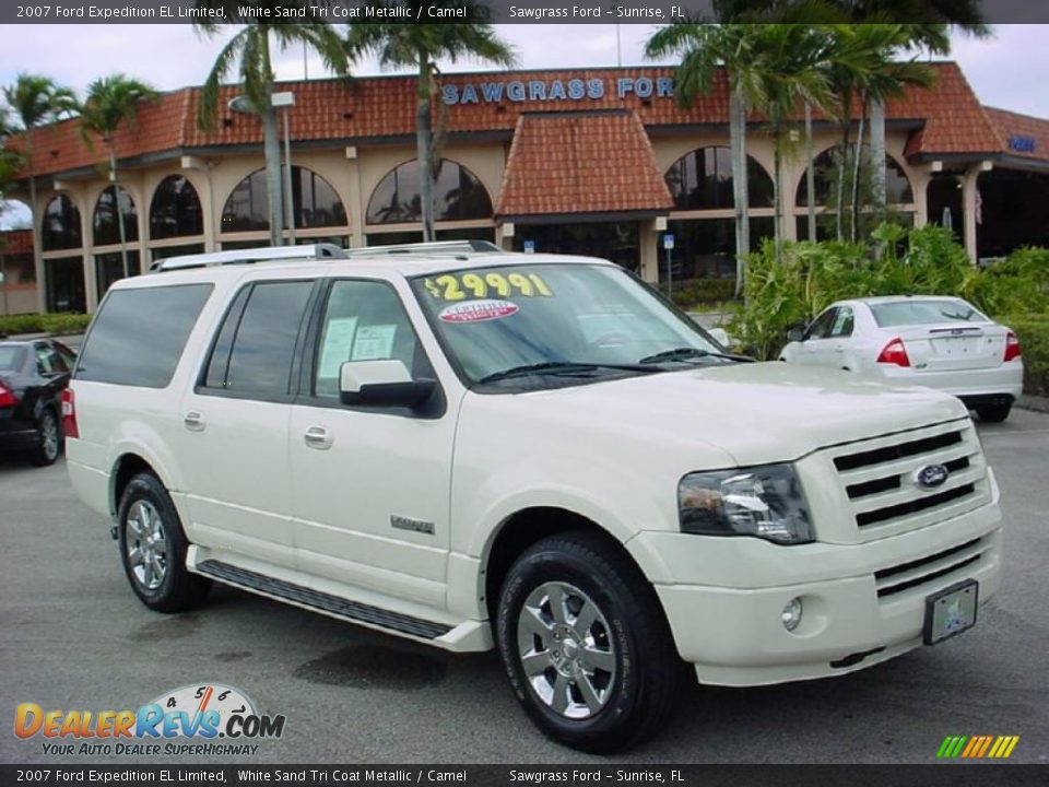 2007 Ford Expedition EL Limited White Sand Tri Coat Metallic / Camel Photo #1