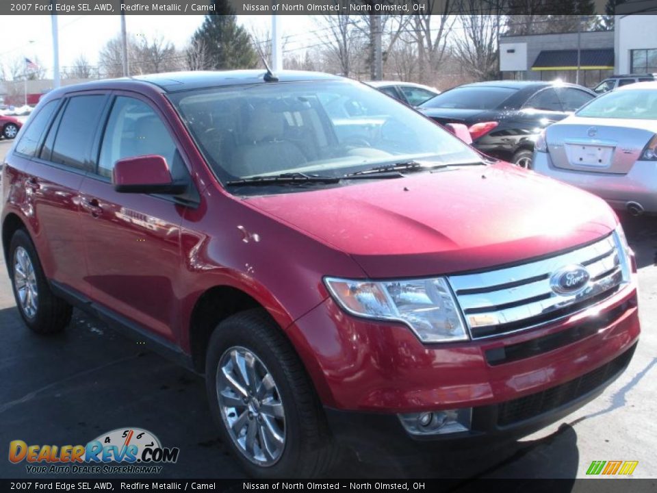 2007 Ford Edge SEL AWD Redfire Metallic / Camel Photo #3