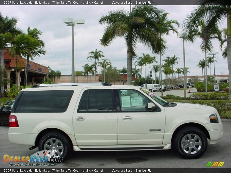 2007 Ford Expedition EL Limited White Sand Tri Coat Metallic / Camel Photo #2