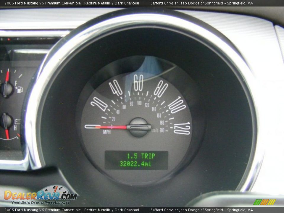 2006 Ford Mustang V6 Premium Convertible Redfire Metallic / Dark Charcoal Photo #12
