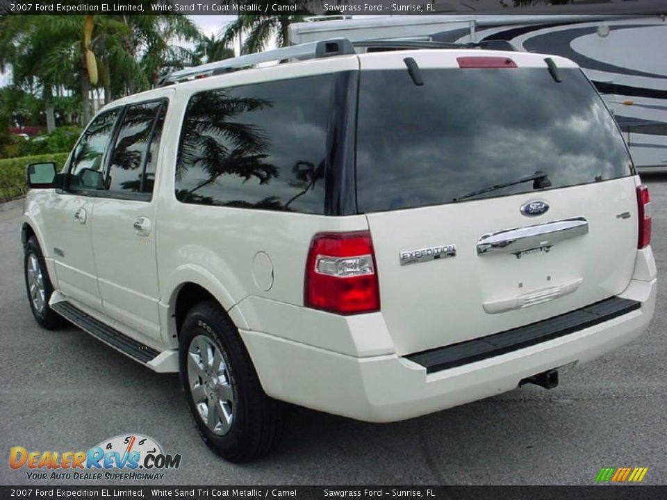 2007 Ford Expedition EL Limited White Sand Tri Coat Metallic / Camel Photo #6