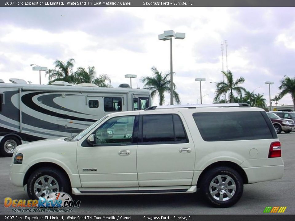 2007 Ford Expedition EL Limited White Sand Tri Coat Metallic / Camel Photo #7
