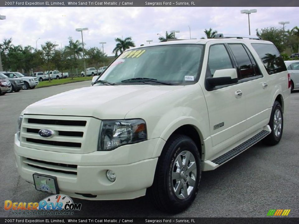 2007 Ford Expedition EL Limited White Sand Tri Coat Metallic / Camel Photo #8
