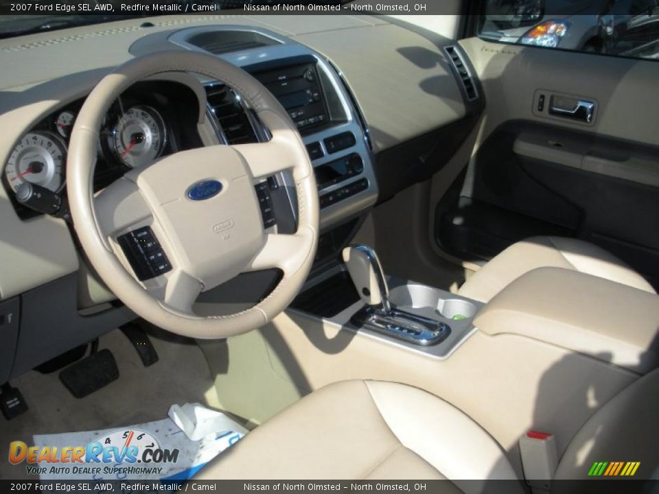 2007 Ford Edge SEL AWD Redfire Metallic / Camel Photo #10