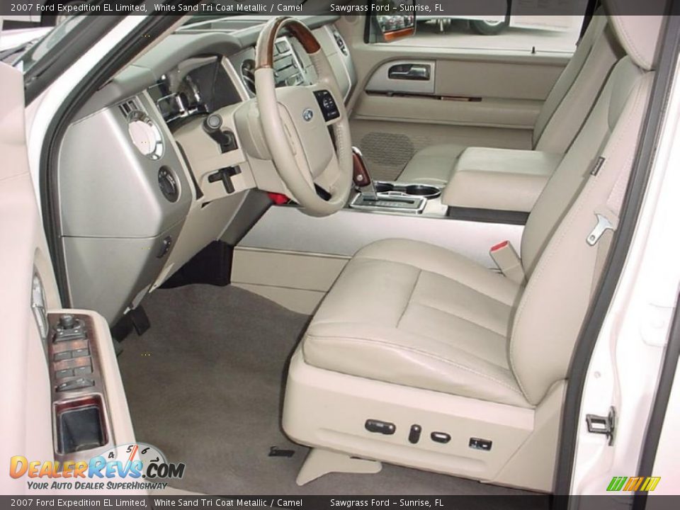 2007 Ford Expedition EL Limited White Sand Tri Coat Metallic / Camel Photo #11