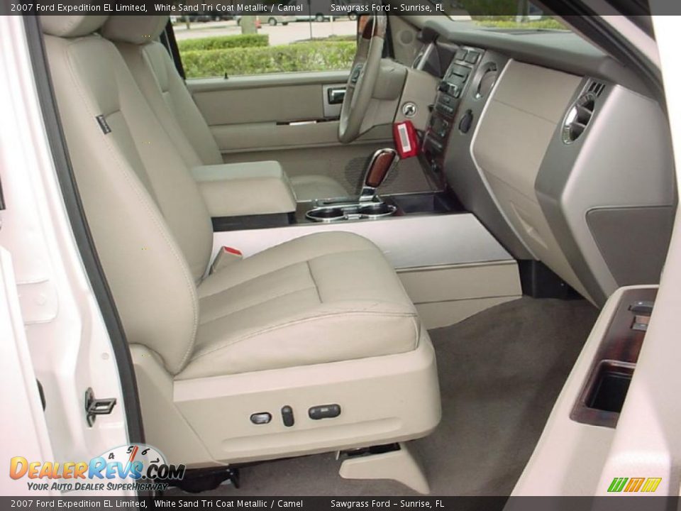2007 Ford Expedition EL Limited White Sand Tri Coat Metallic / Camel Photo #12