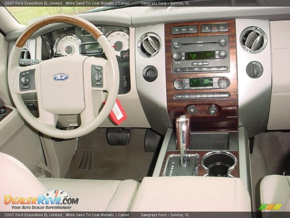 2007 Ford Expedition EL Limited White Sand Tri Coat Metallic / Camel Photo #16