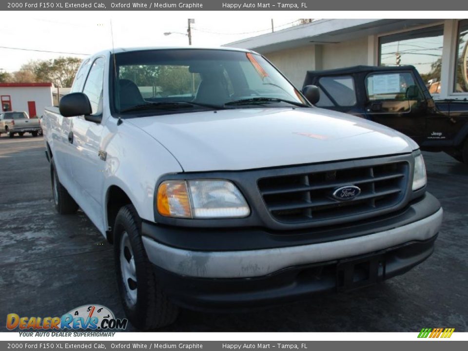 2000 Ford F150 XL Extended Cab Oxford White / Medium Graphite Photo #2
