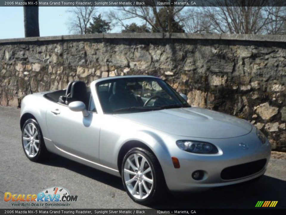 2006 Mazda MX-5 Miata Grand Touring Roadster Sunlight Silver Metallic / Black Photo #1
