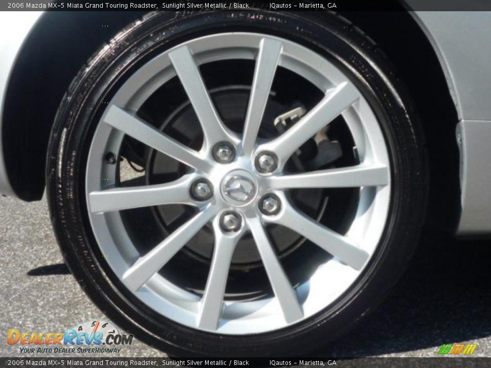 2006 Mazda MX-5 Miata Grand Touring Roadster Sunlight Silver Metallic / Black Photo #25