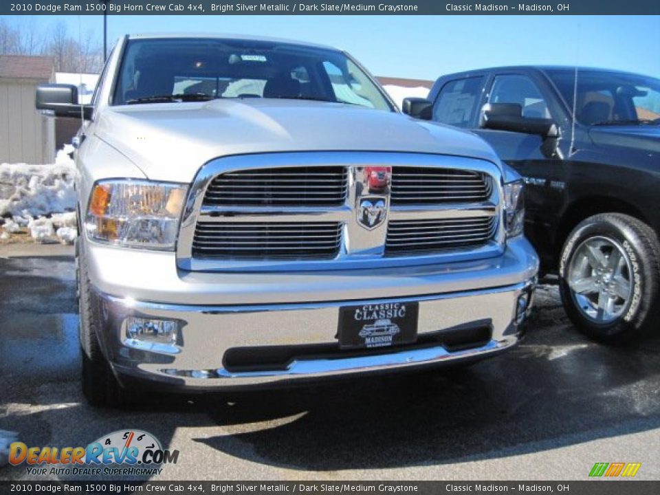 2010 Dodge Ram 1500 Big Horn Crew Cab 4x4 Bright Silver Metallic / Dark Slate/Medium Graystone Photo #2