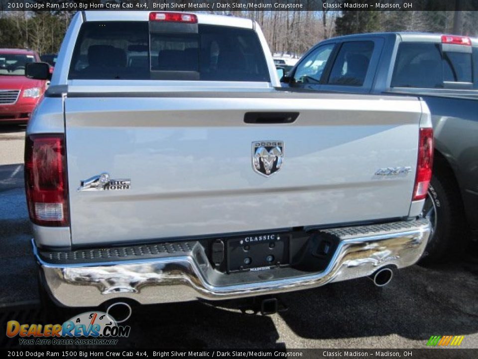 2010 Dodge Ram 1500 Big Horn Crew Cab 4x4 Bright Silver Metallic / Dark Slate/Medium Graystone Photo #4