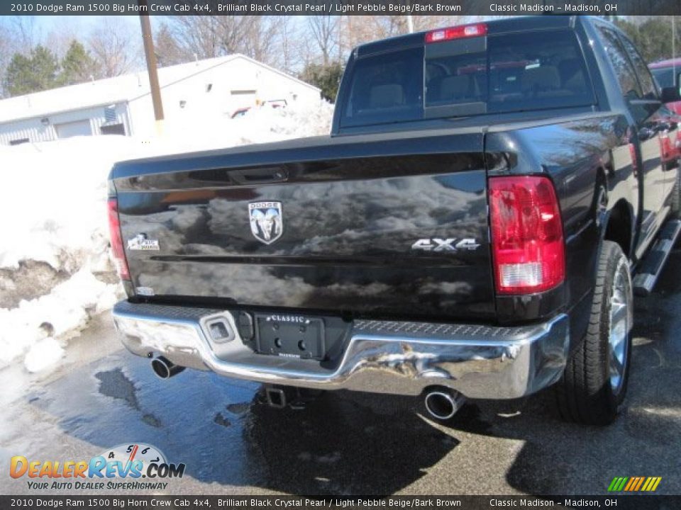 2010 Dodge Ram 1500 Big Horn Crew Cab 4x4 Brilliant Black Crystal Pearl / Light Pebble Beige/Bark Brown Photo #4