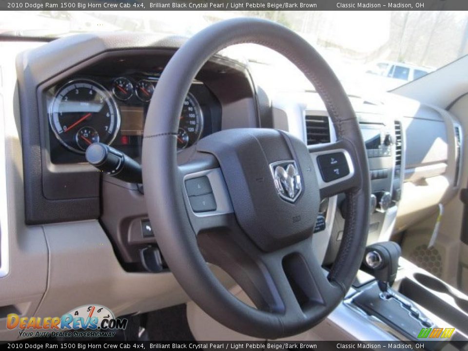 2010 Dodge Ram 1500 Big Horn Crew Cab 4x4 Brilliant Black Crystal Pearl / Light Pebble Beige/Bark Brown Photo #10