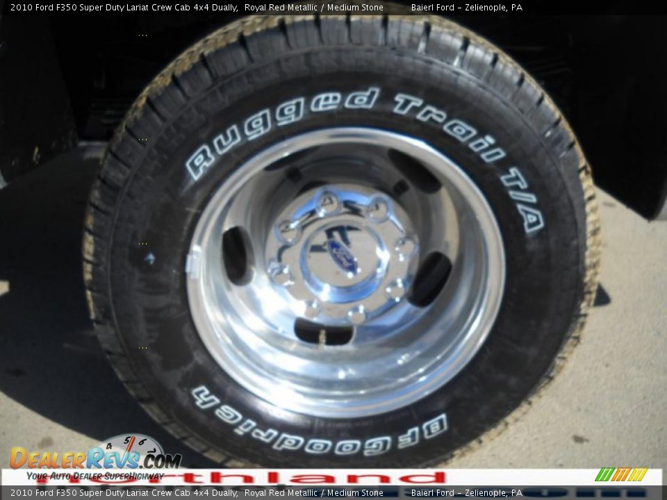2010 Ford F350 Super Duty Lariat Crew Cab 4x4 Dually Royal Red Metallic / Medium Stone Photo #9