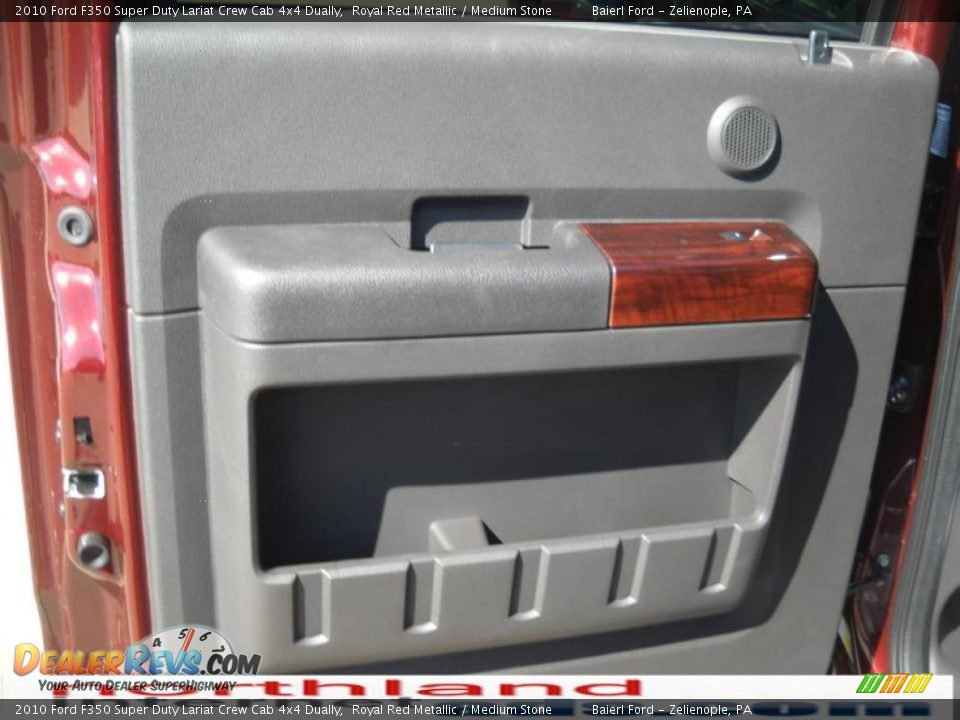 2010 Ford F350 Super Duty Lariat Crew Cab 4x4 Dually Royal Red Metallic / Medium Stone Photo #14