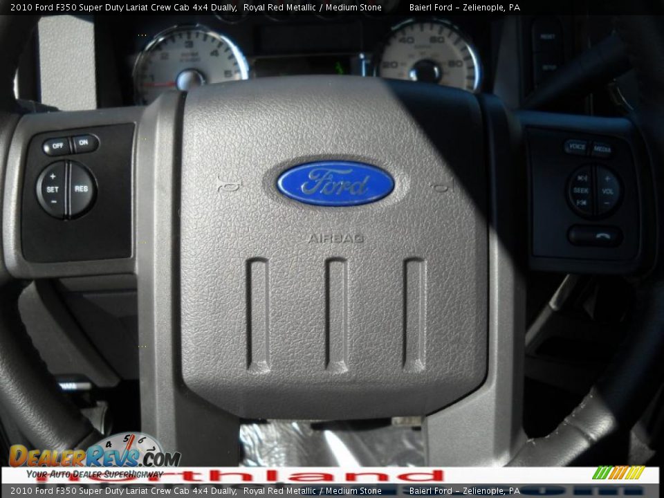 2010 Ford F350 Super Duty Lariat Crew Cab 4x4 Dually Royal Red Metallic / Medium Stone Photo #19