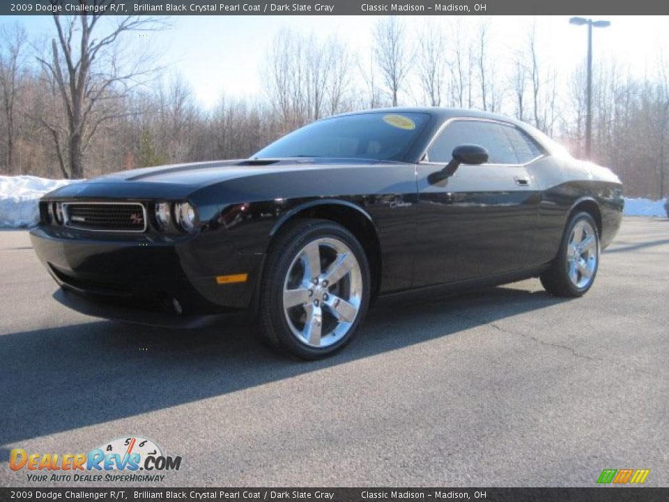 2009 Dodge Challenger R/T Brilliant Black Crystal Pearl Coat / Dark Slate Gray Photo #1