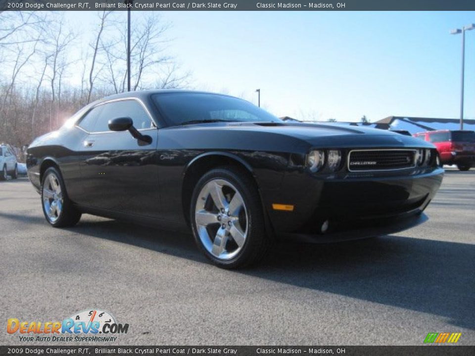2009 Dodge Challenger R/T Brilliant Black Crystal Pearl Coat / Dark Slate Gray Photo #3