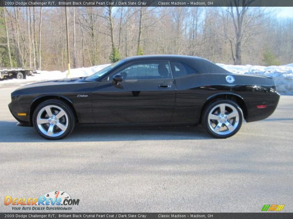 2009 Dodge Challenger R/T Brilliant Black Crystal Pearl Coat / Dark Slate Gray Photo #6