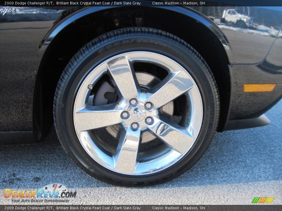 2009 Dodge Challenger R/T Brilliant Black Crystal Pearl Coat / Dark Slate Gray Photo #10