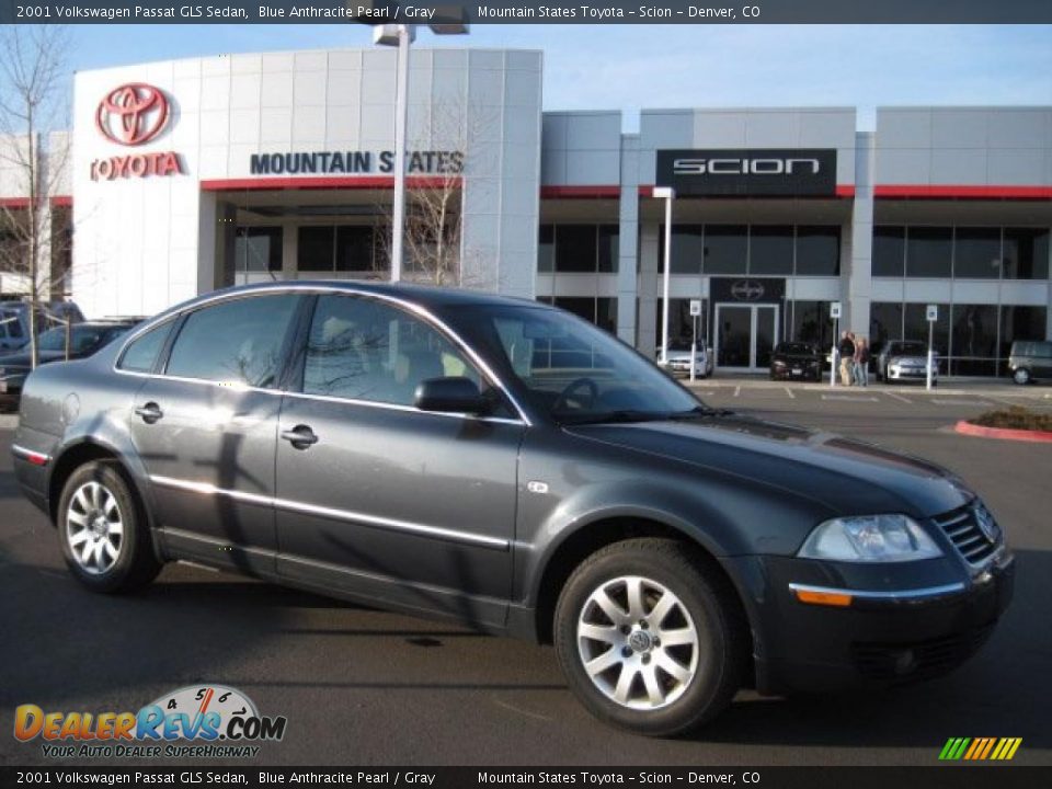 2001 Volkswagen Passat GLS Sedan Blue Anthracite Pearl / Gray Photo #1