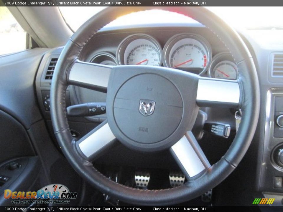 2009 Dodge Challenger R/T Brilliant Black Crystal Pearl Coat / Dark Slate Gray Photo #25