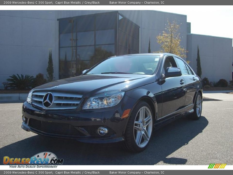 2009 Mercedes-Benz C 300 Sport Capri Blue Metallic / Grey/Black Photo #13