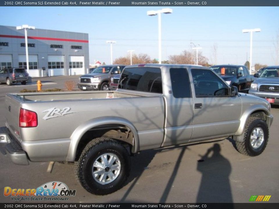 2002 GMC Sonoma SLS Extended Cab 4x4 Pewter Metallic / Pewter Photo #2
