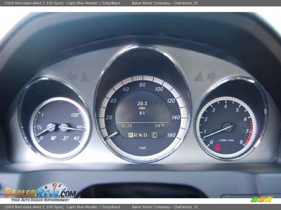 2009 Mercedes-Benz C 300 Sport Capri Blue Metallic / Grey/Black Photo #24