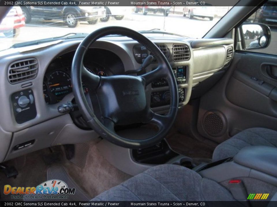 2002 GMC Sonoma SLS Extended Cab 4x4 Pewter Metallic / Pewter Photo #13
