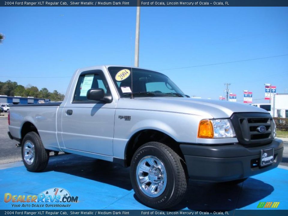 2004 Ford Ranger XLT Regular Cab Silver Metallic / Medium Dark Flint Photo #7