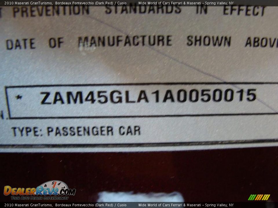 2010 Maserati GranTurismo Bordeaux Pontevecchio (Dark Red) / Cuoio Photo #26