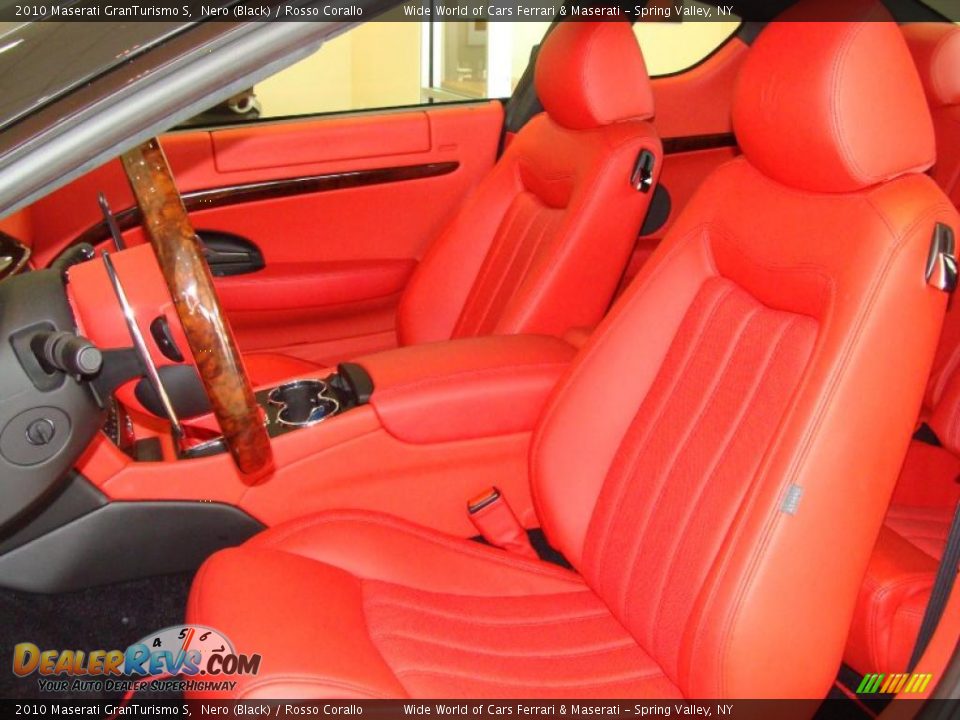 2010 Maserati GranTurismo S Nero (Black) / Rosso Corallo Photo #12