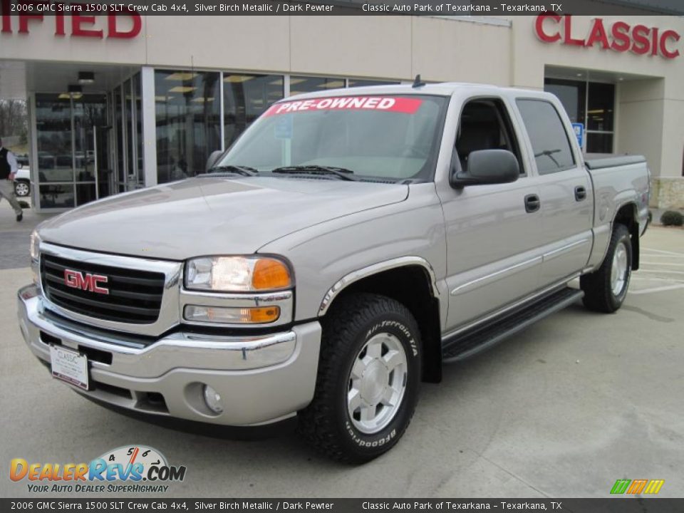 2006 GMC Sierra 1500 SLT Crew Cab 4x4 Silver Birch Metallic / Dark Pewter Photo #1