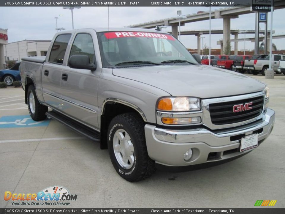 2006 GMC Sierra 1500 SLT Crew Cab 4x4 Silver Birch Metallic / Dark Pewter Photo #2