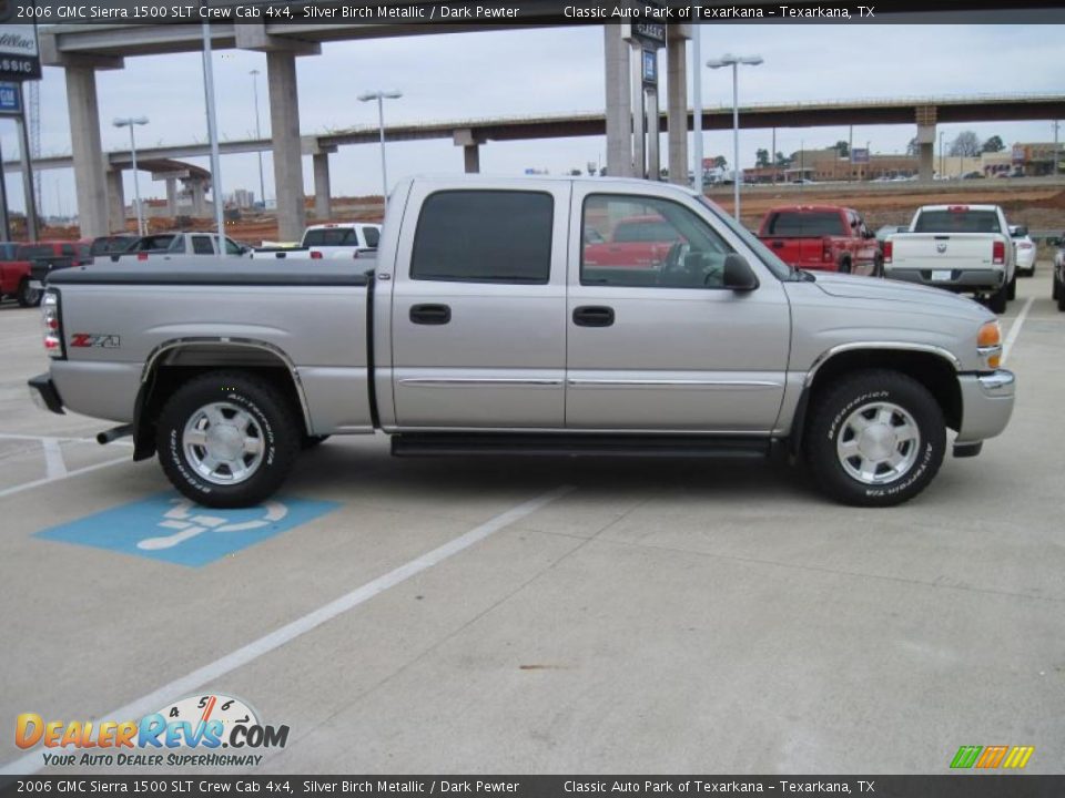 2006 GMC Sierra 1500 SLT Crew Cab 4x4 Silver Birch Metallic / Dark Pewter Photo #4
