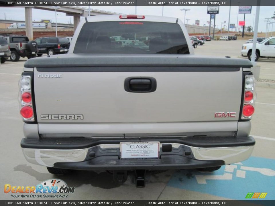 2006 GMC Sierra 1500 SLT Crew Cab 4x4 Silver Birch Metallic / Dark Pewter Photo #6