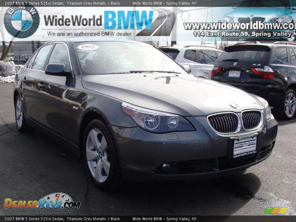 2007 BMW 5 Series 525xi Sedan Titanium Grey Metallic / Black Photo #3
