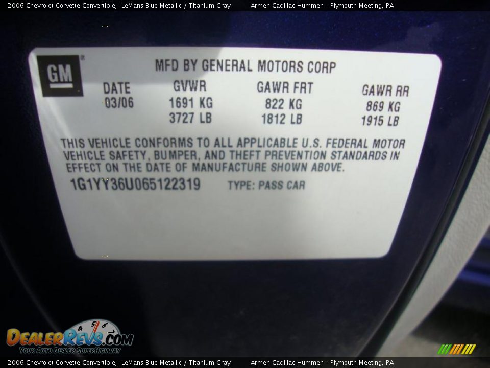 2006 Chevrolet Corvette Convertible LeMans Blue Metallic / Titanium Gray Photo #33