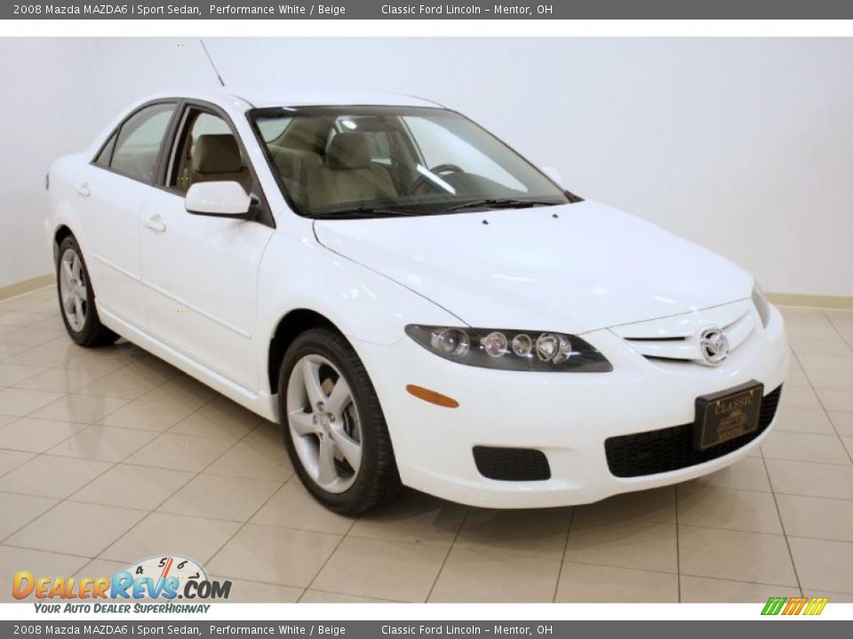 2008 Mazda MAZDA6 i Sport Sedan Performance White / Beige Photo #1