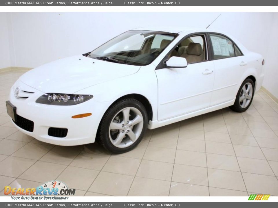 2008 Mazda MAZDA6 i Sport Sedan Performance White / Beige Photo #3