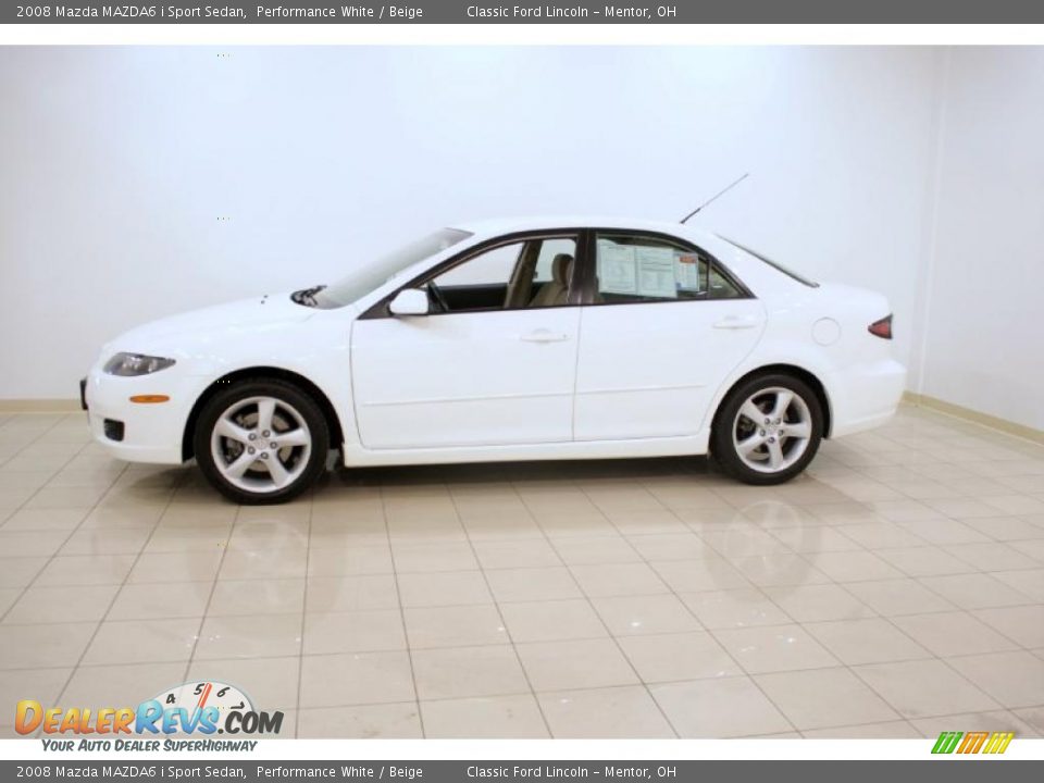 2008 Mazda MAZDA6 i Sport Sedan Performance White / Beige Photo #4