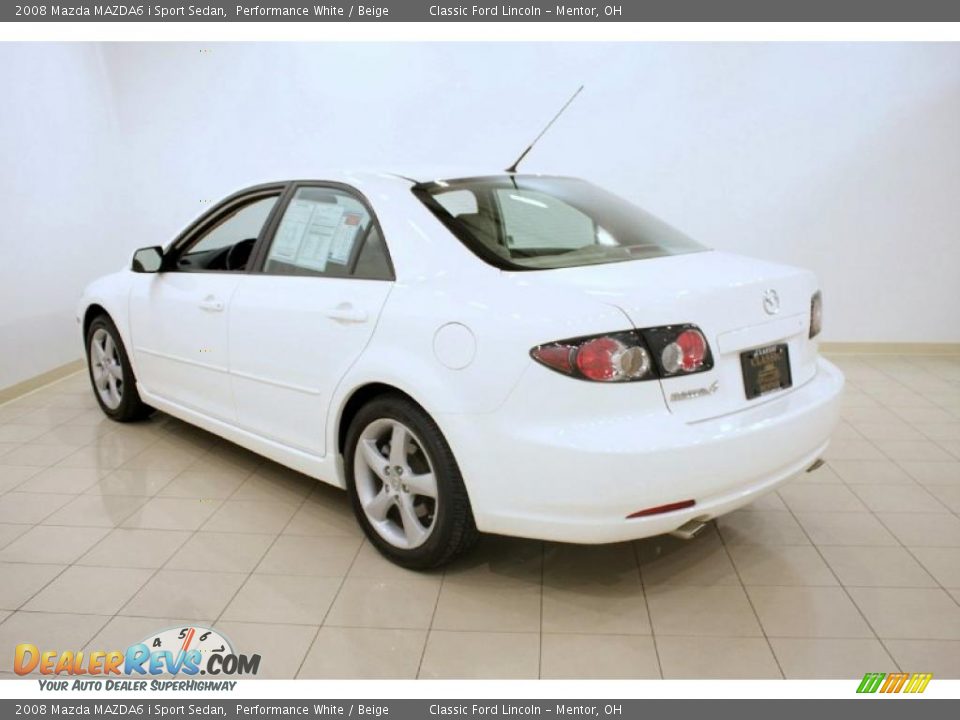 2008 Mazda MAZDA6 i Sport Sedan Performance White / Beige Photo #5
