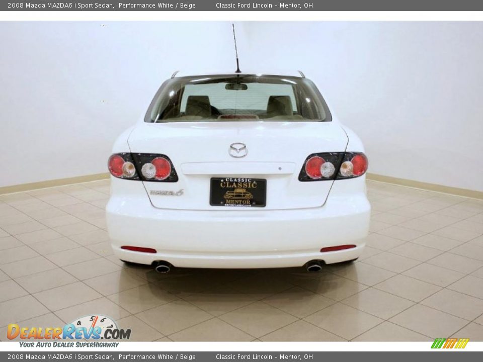 2008 Mazda MAZDA6 i Sport Sedan Performance White / Beige Photo #6