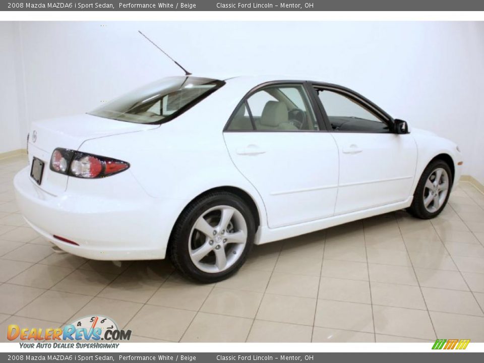 2008 Mazda MAZDA6 i Sport Sedan Performance White / Beige Photo #7