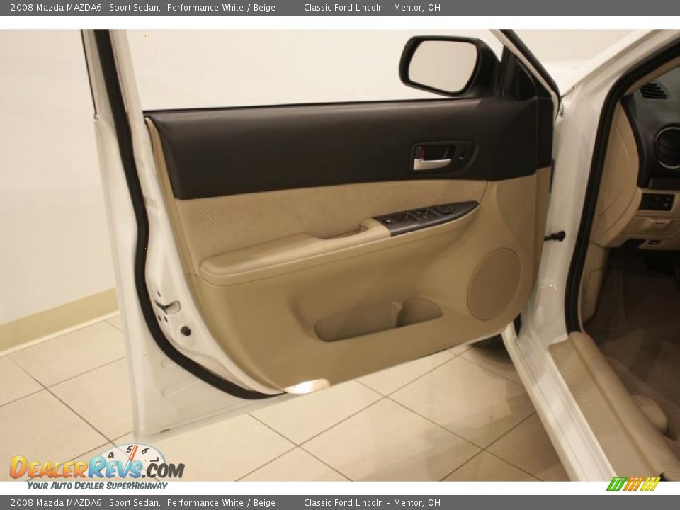 2008 Mazda MAZDA6 i Sport Sedan Performance White / Beige Photo #8